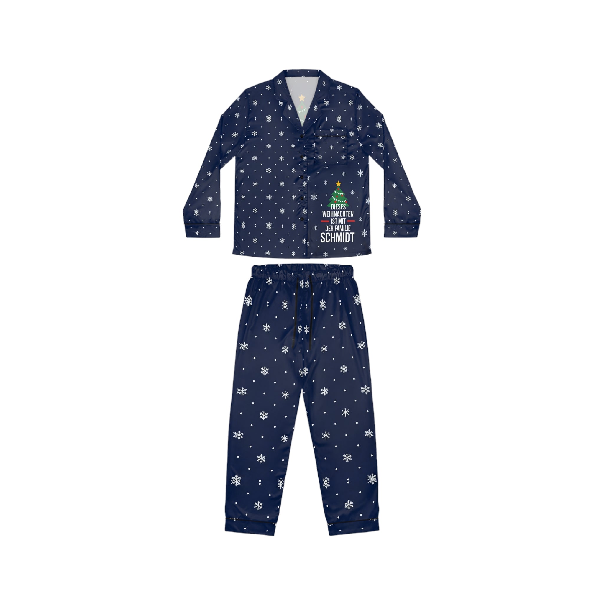 Unisex-Weihnachtspyjama blau