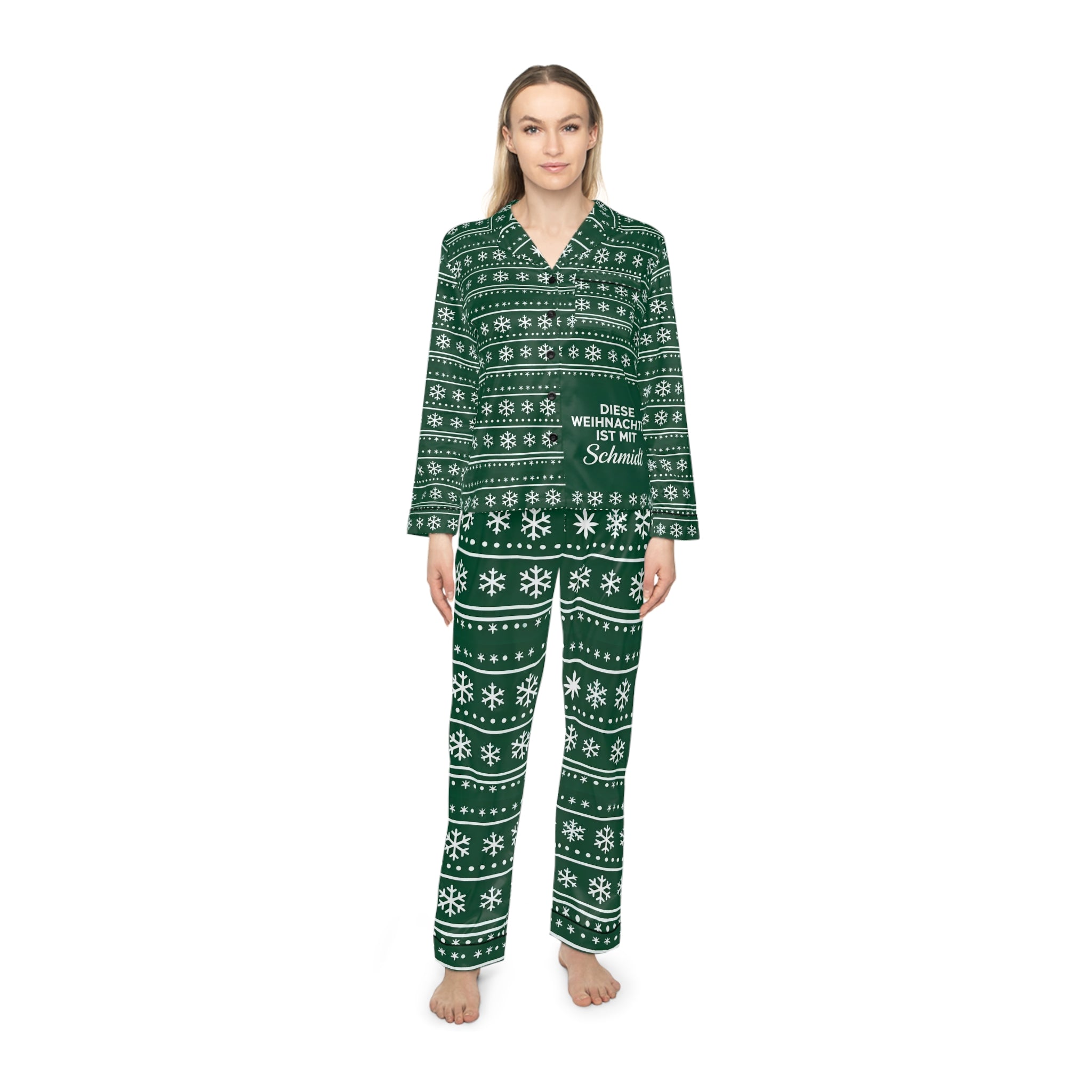 Unisex-Weihnachtspyjama grün