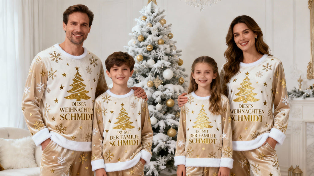 Unisex-Weihnachtspyjama golden